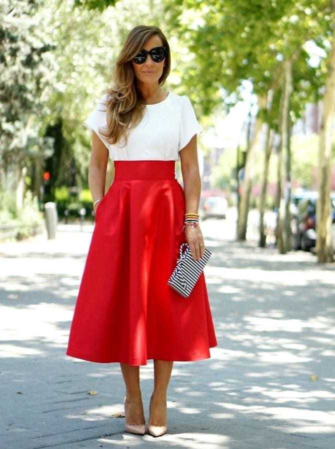 С чем носить красную юбку-карандаш: 50 модных образов (2019 фото)