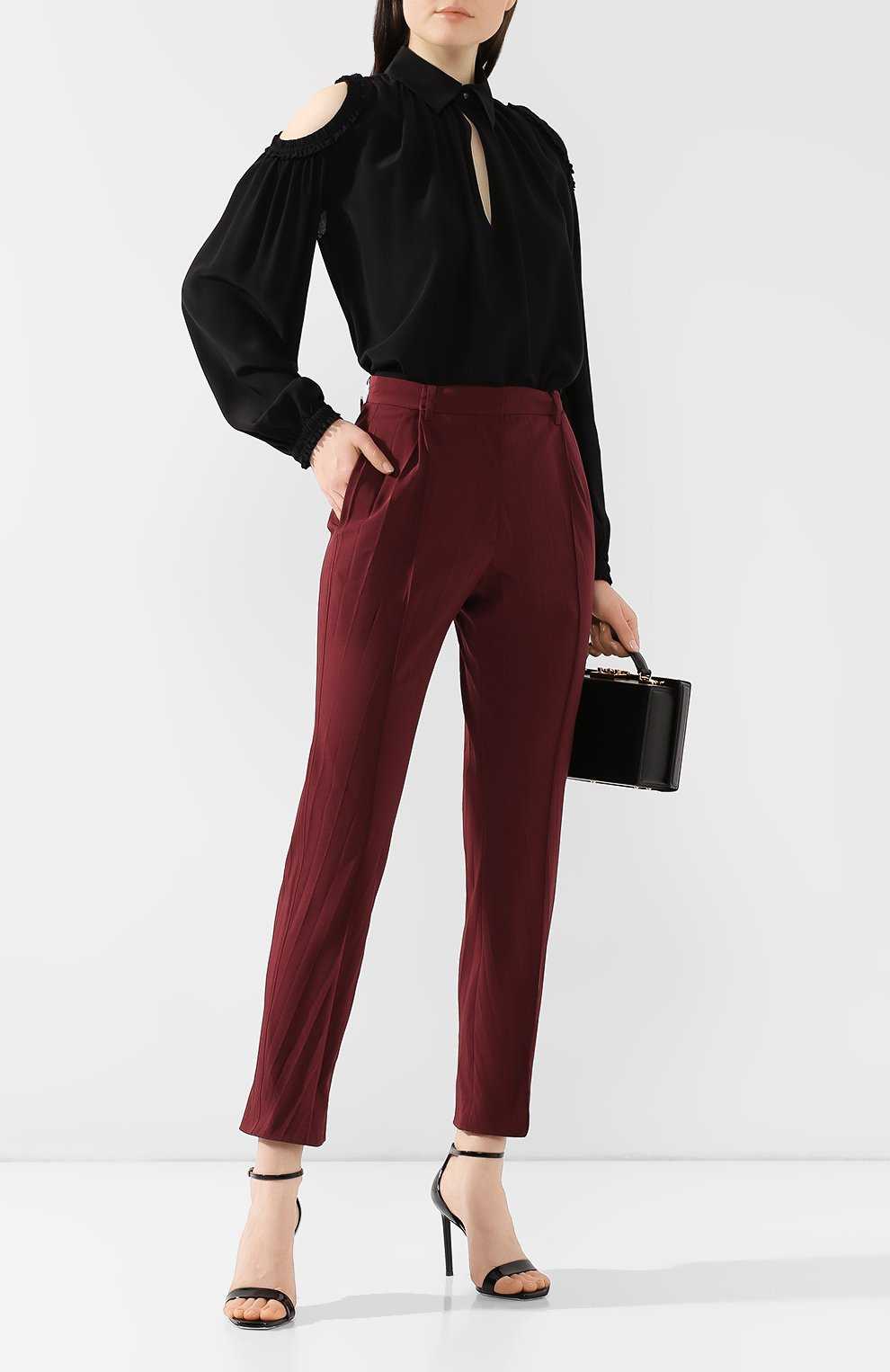 Женские бордовые брюки (58 фото): классические зауженные, кожаные, модели для полных