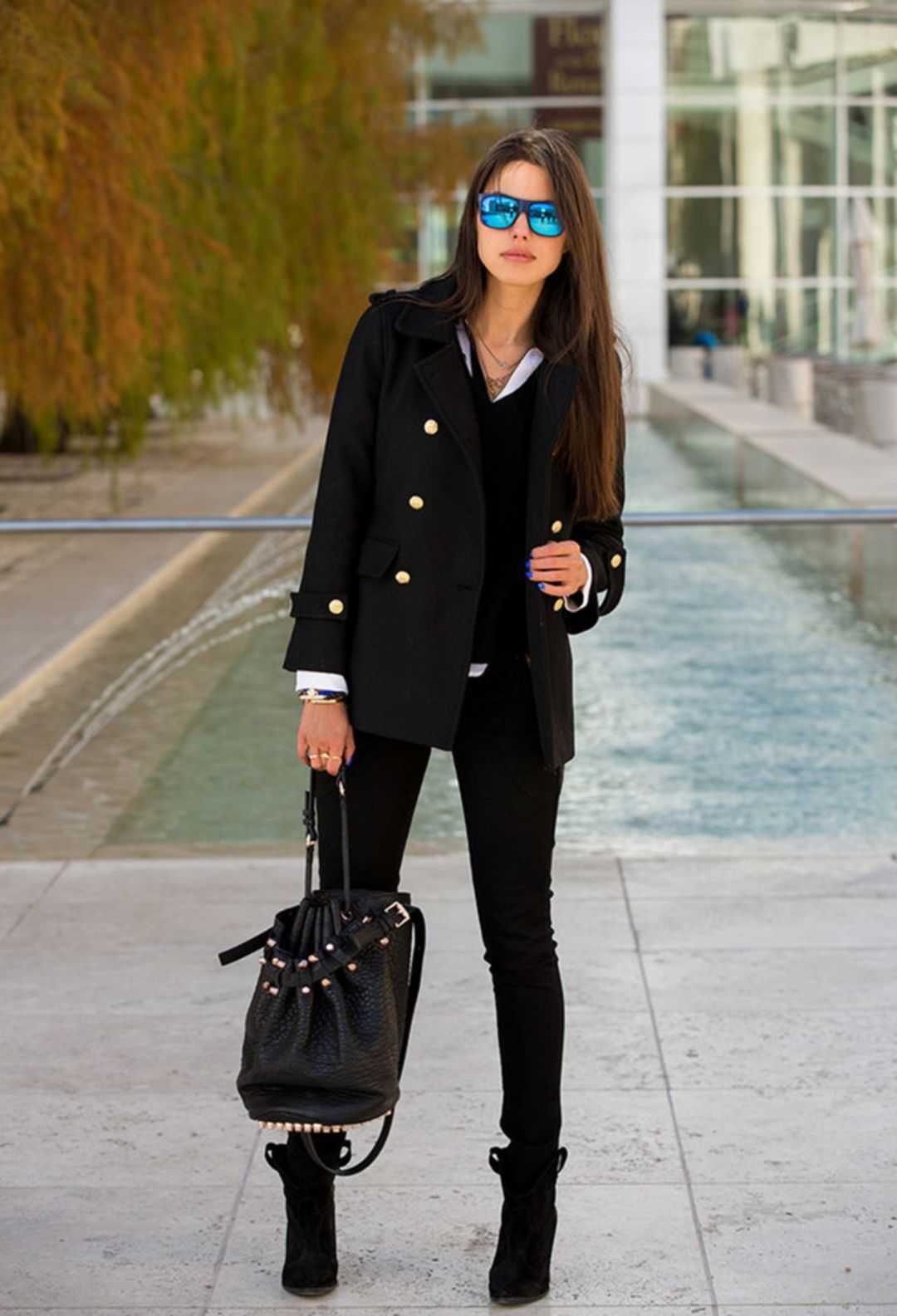 Черное пальто: с чем носить классическое, длинное, идеи, фото