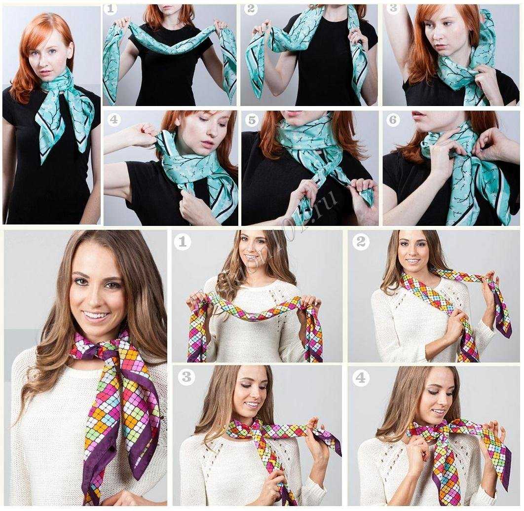 Как завязать легкий шарф на платье