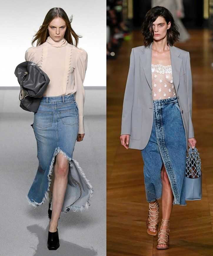 Модные джинсовые юбки 2021-2022: актуальные фасоны, тренды, фото