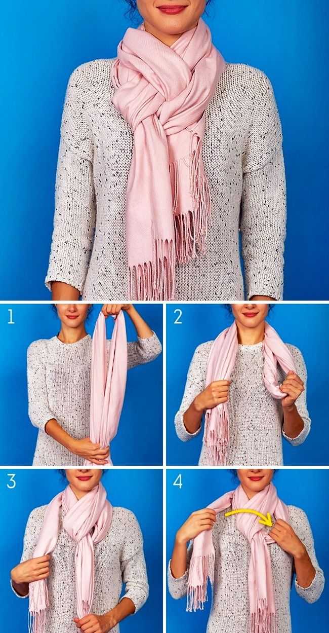 Способы завязывания шарфов на пальто с воротником женские