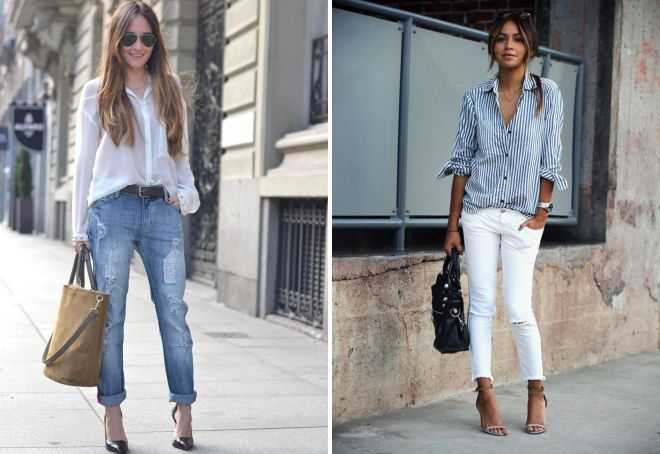 Белая рубашка с джинсами, популярные фасоны, рекомендации стилистов