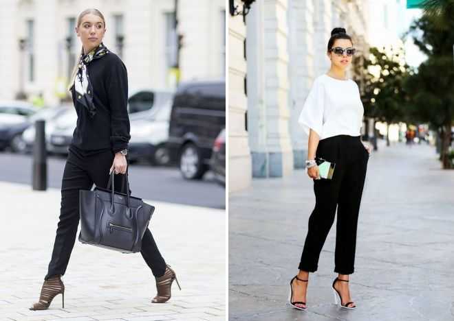 С чем носить женские черные брюки? фото и стильные советы