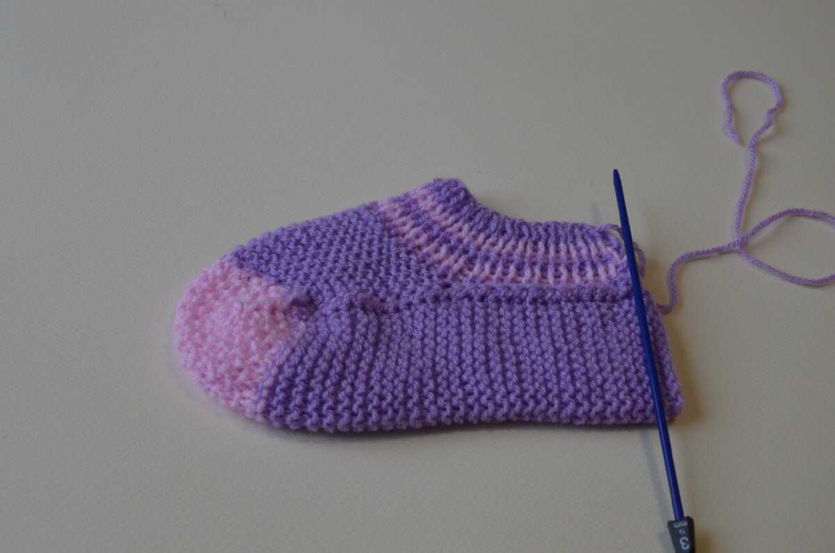 Вязание носков на 2 спицах для начинающих без шва пошагово
