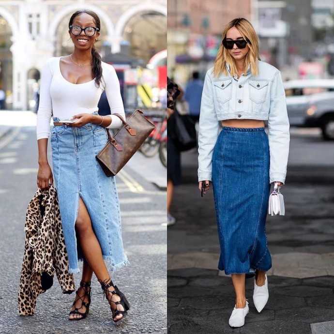 С чем носить джинсовую юбку (47 фото): длина, расцветки, топ-10 популярных фасонов, примеры образов для полных девушек и женщин в возрасте